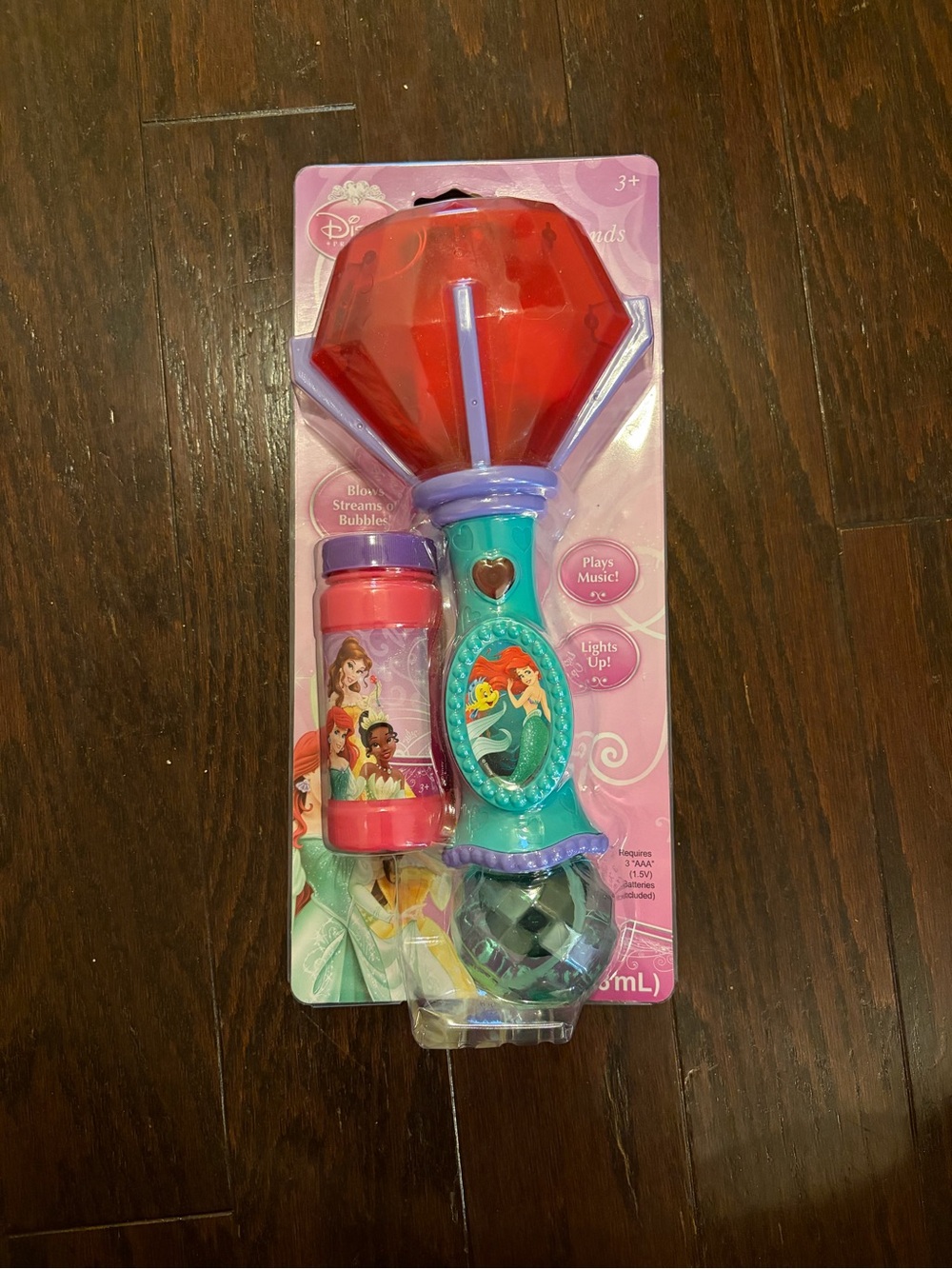 Disney Princess Bubble Wand with Red Gem Top & Teal Handle